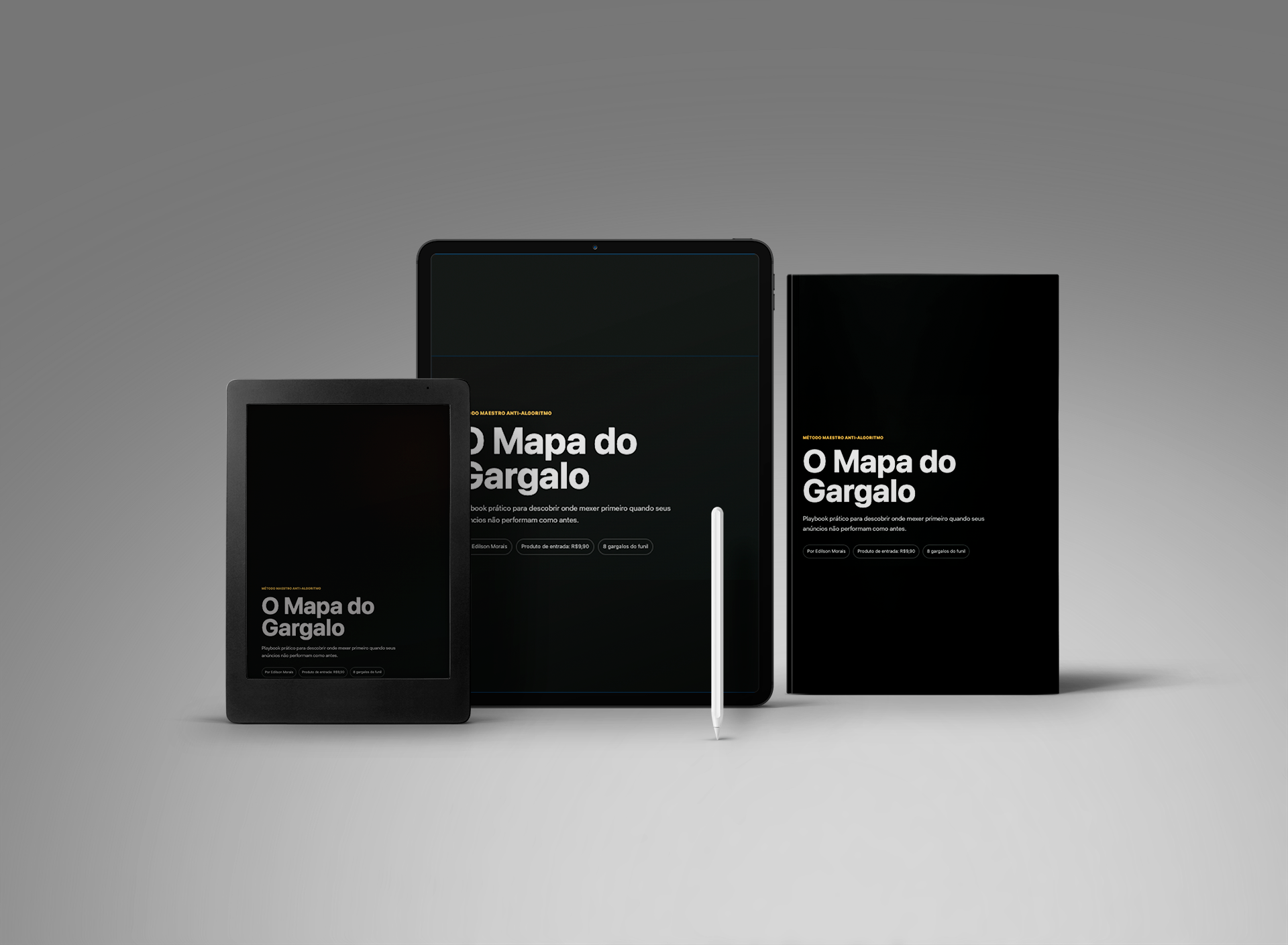 Mockup do ebook O Mapa do Gargalo em múltiplos dispositivos.