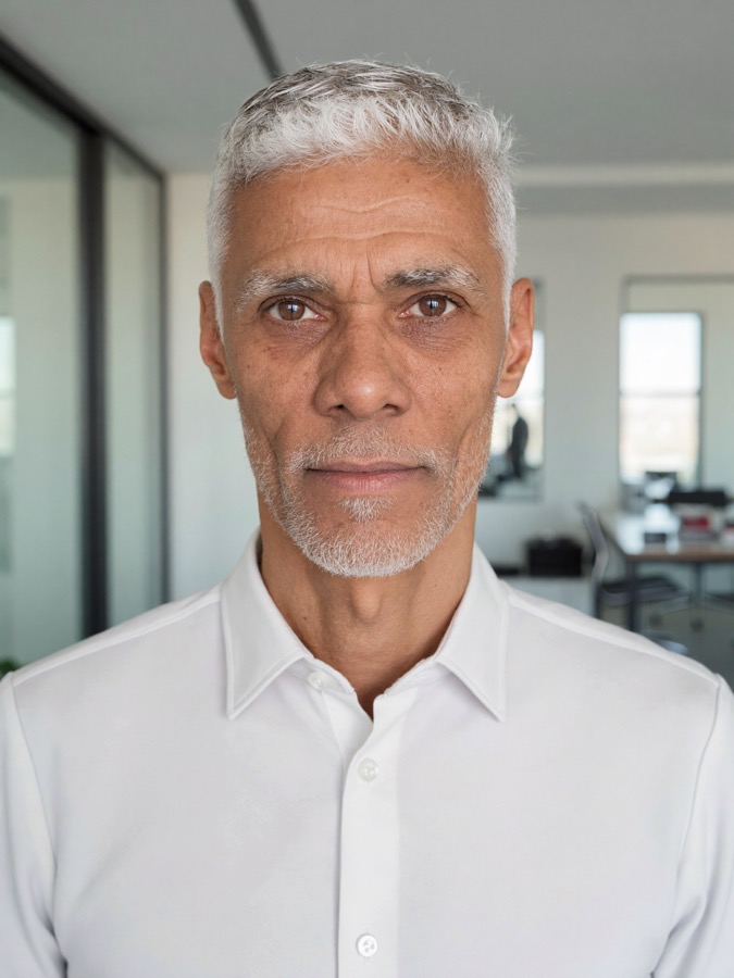 Edilson Morais em retrato de autoridade para o case com Marcos Suzano.